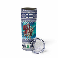 Finland Joulupukki Christmas Skinny Tumbler Riding the Yule Goat - Wonder Print Shop