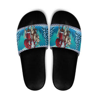 Finland Joulupukki Christmas Slide Sandals Riding the Yule Goat - Wonder Print Shop