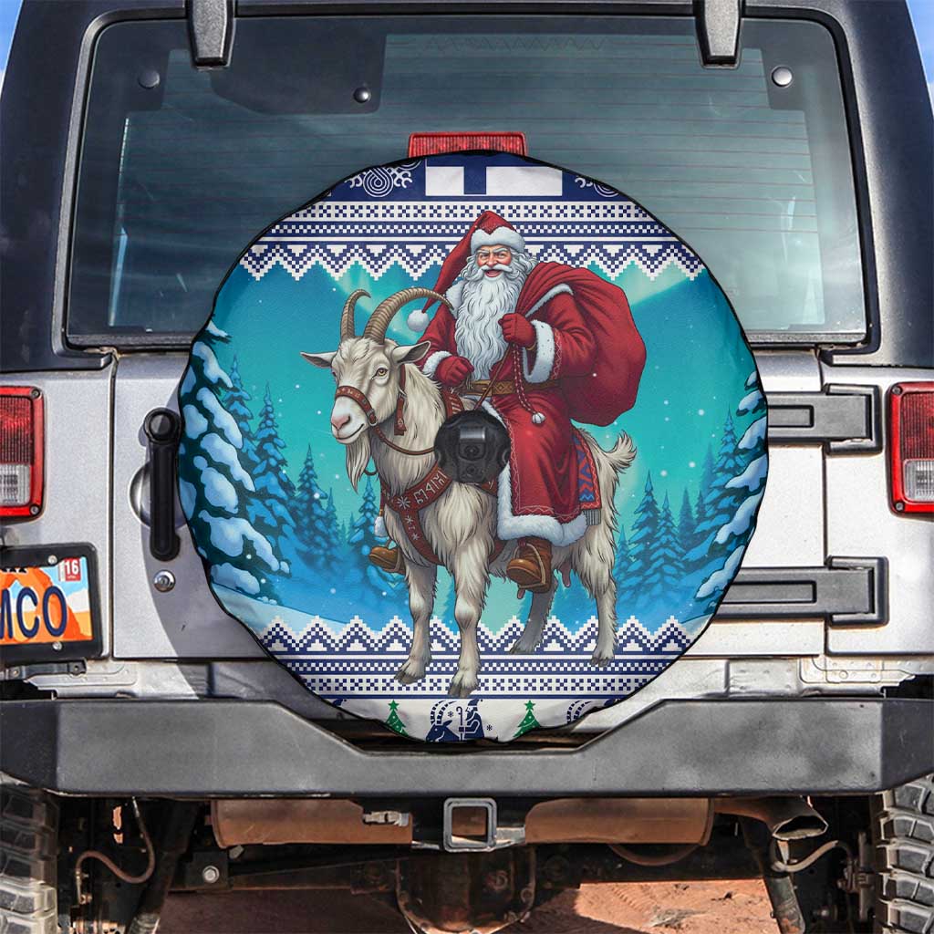 Finland Joulupukki Christmas Spare Tire Cover Riding the Yule Goat - Wonder Print Shop