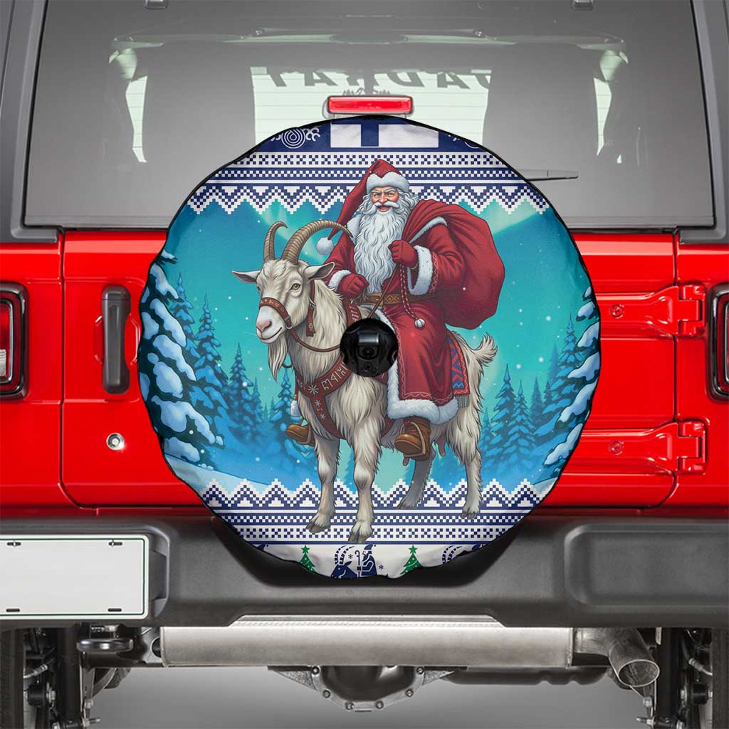 Finland Joulupukki Christmas Spare Tire Cover Riding the Yule Goat - Wonder Print Shop