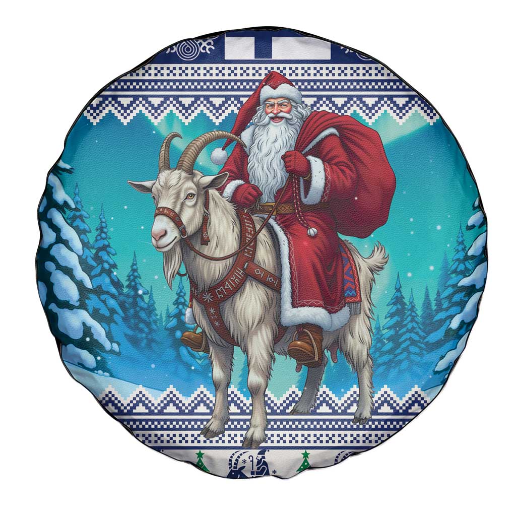 Finland Joulupukki Christmas Spare Tire Cover Riding the Yule Goat - Wonder Print Shop