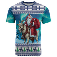 Finland Joulupukki Christmas T Shirt Riding the Yule Goat - Wonder Print Shop