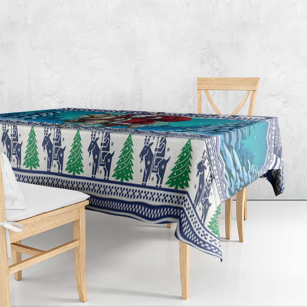 Finland Joulupukki Christmas Tablecloth Riding the Yule Goat - Wonder Print Shop