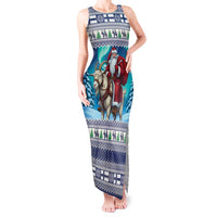 Finland Joulupukki Christmas Tank Maxi Dress Riding the Yule Goat - Wonder Print Shop