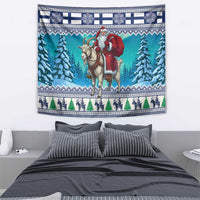 Finland Joulupukki Christmas Tapestry Riding the Yule Goat - Wonder Print Shop