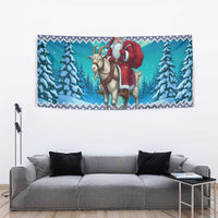 Finland Joulupukki Christmas Tapestry Riding the Yule Goat - Wonder Print Shop