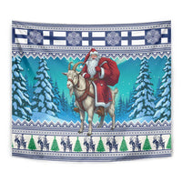 Finland Joulupukki Christmas Tapestry Riding the Yule Goat - Wonder Print Shop