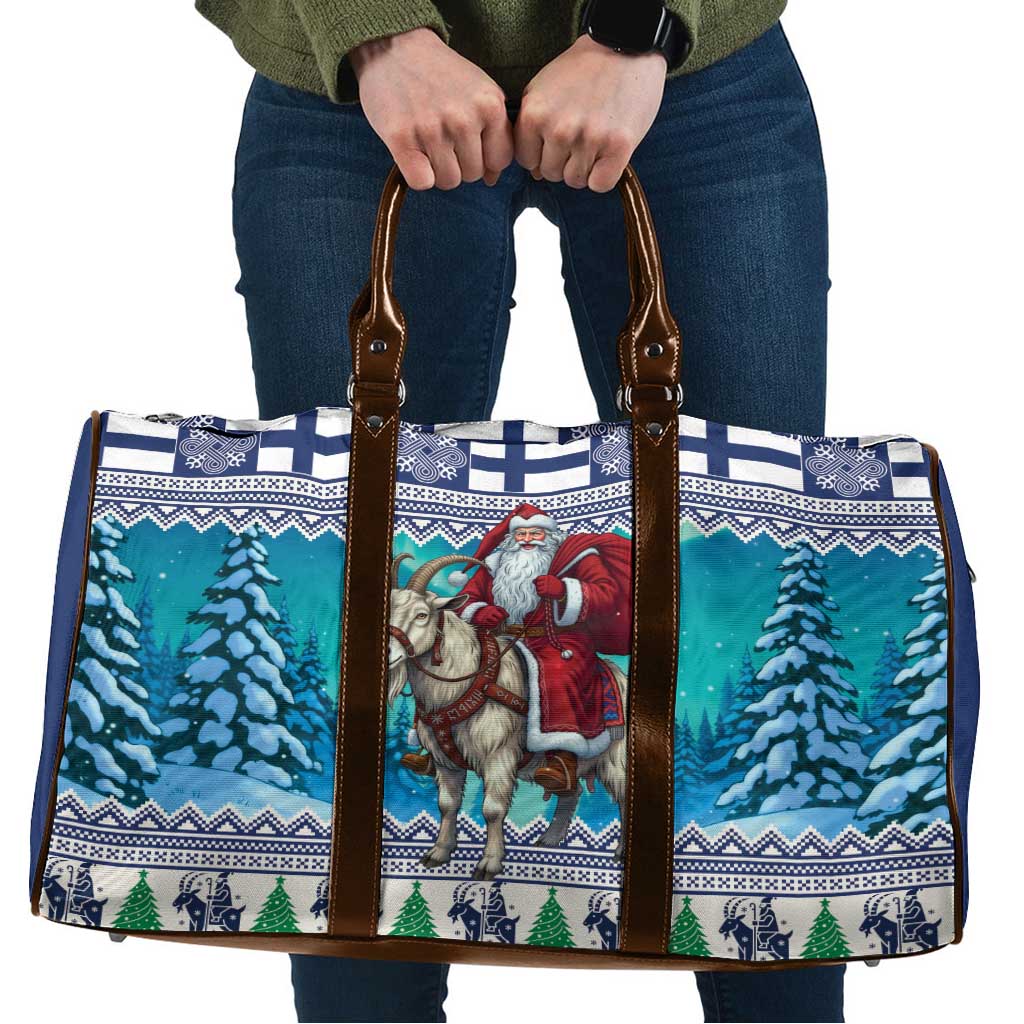 Finland Joulupukki Christmas Travel Bag Riding the Yule Goat - Wonder Print Shop