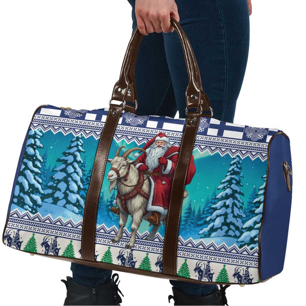 Finland Joulupukki Christmas Travel Bag Riding the Yule Goat - Wonder Print Shop