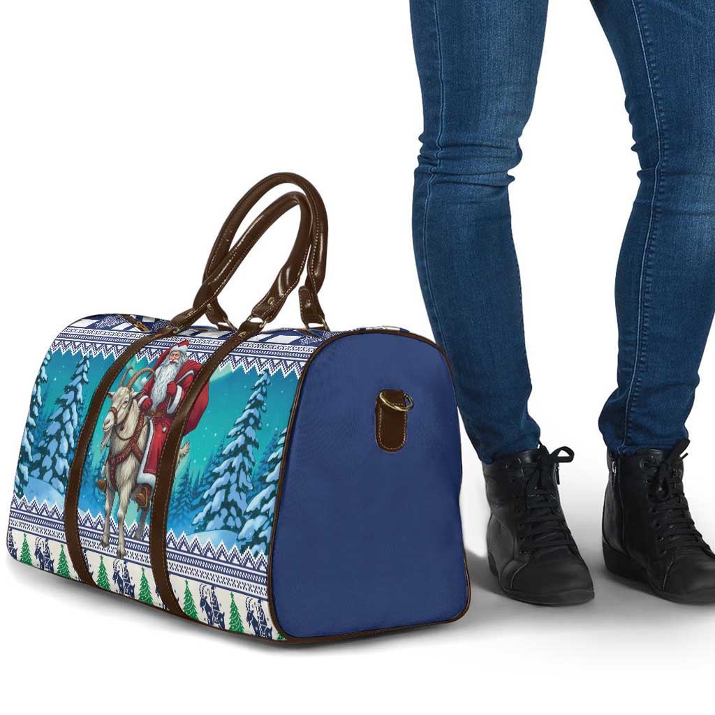 Finland Joulupukki Christmas Travel Bag Riding the Yule Goat - Wonder Print Shop