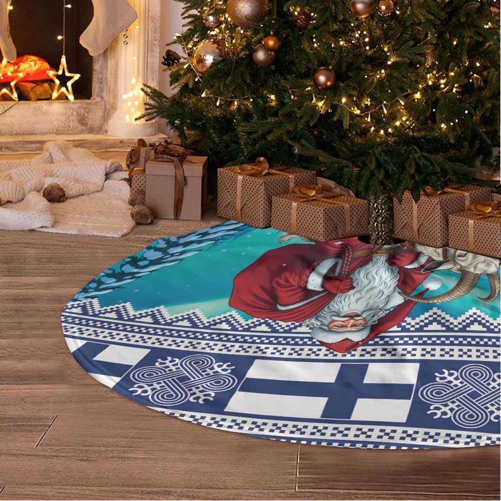 Finland Joulupukki Christmas Tree Skirt Riding the Yule Goat - Wonder Print Shop