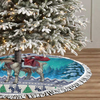 Finland Joulupukki Christmas Tree Skirt Riding the Yule Goat - Wonder Print Shop