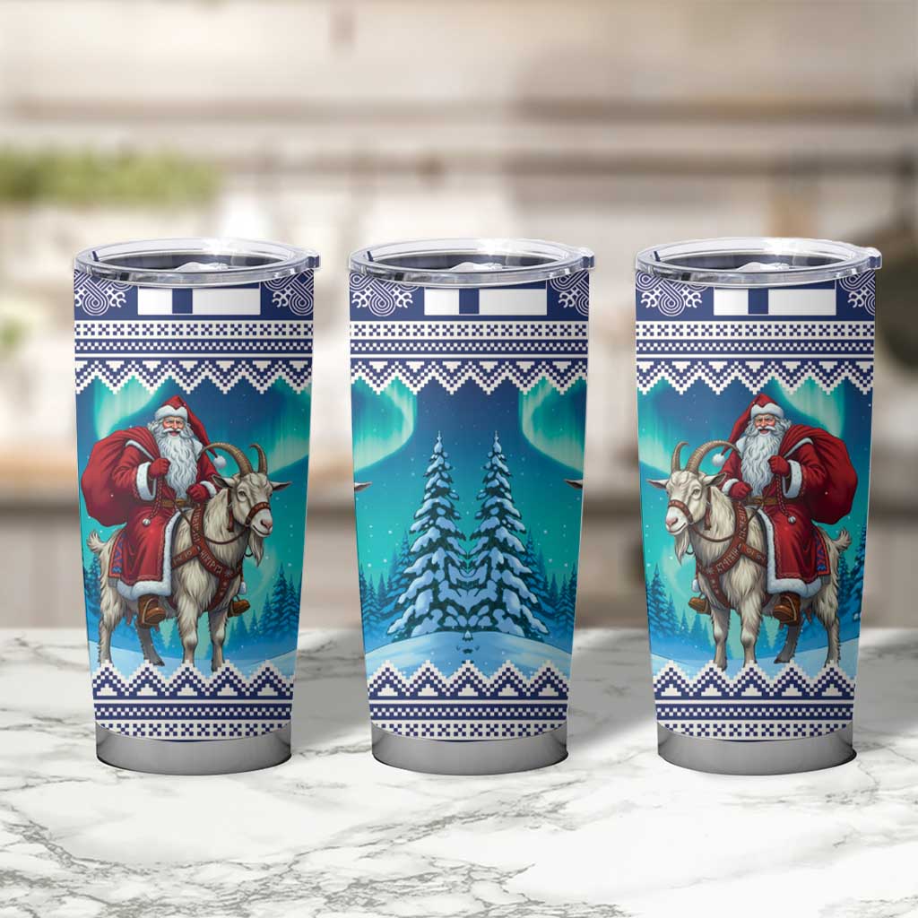 Finland Joulupukki Christmas Tumbler Cup Riding the Yule Goat - Wonder Print Shop