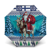 Finland Joulupukki Christmas Umbrella Riding the Yule Goat - Wonder Print Shop