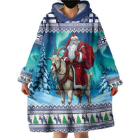 Finland Joulupukki Christmas Wearable Blanket Hoodie Riding the Yule Goat - Wonder Print Shop