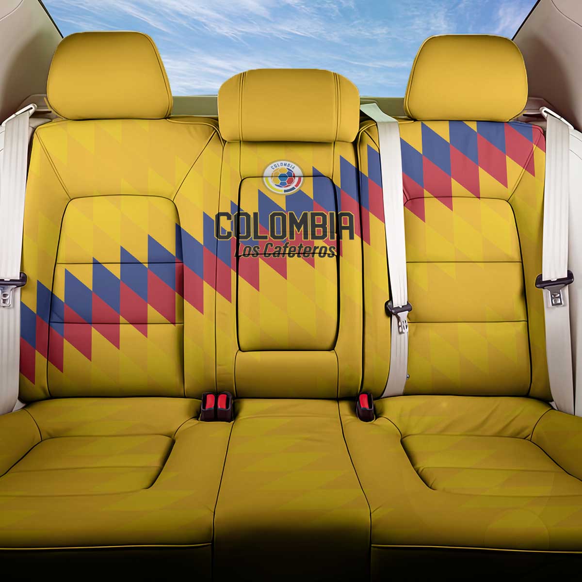 World Football 2026 Colombia Back Car Seat Cover Vamos Los Cafeteros - Wonder Print Shop