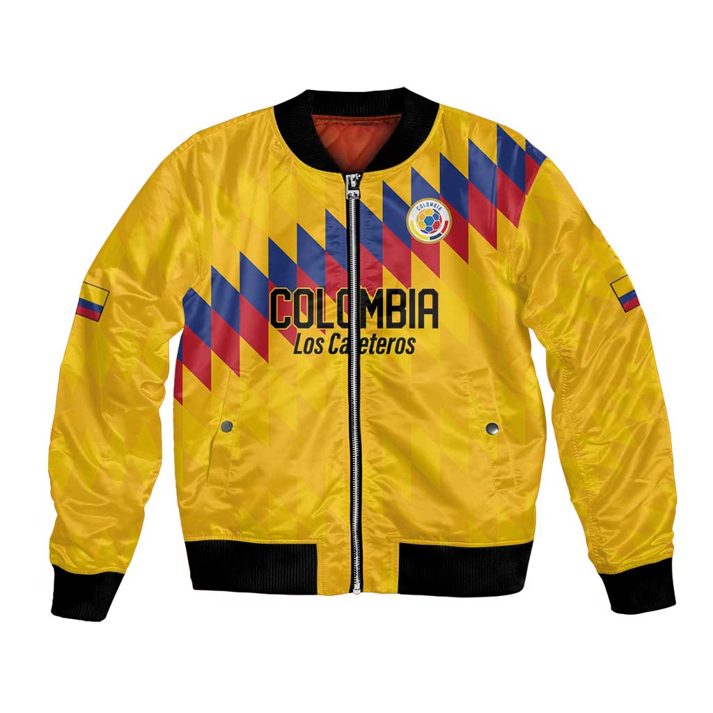 Custom World Football 2026 Colombia Bomber Jacket Vamos Los Cafeteros - Wonder Print Shop