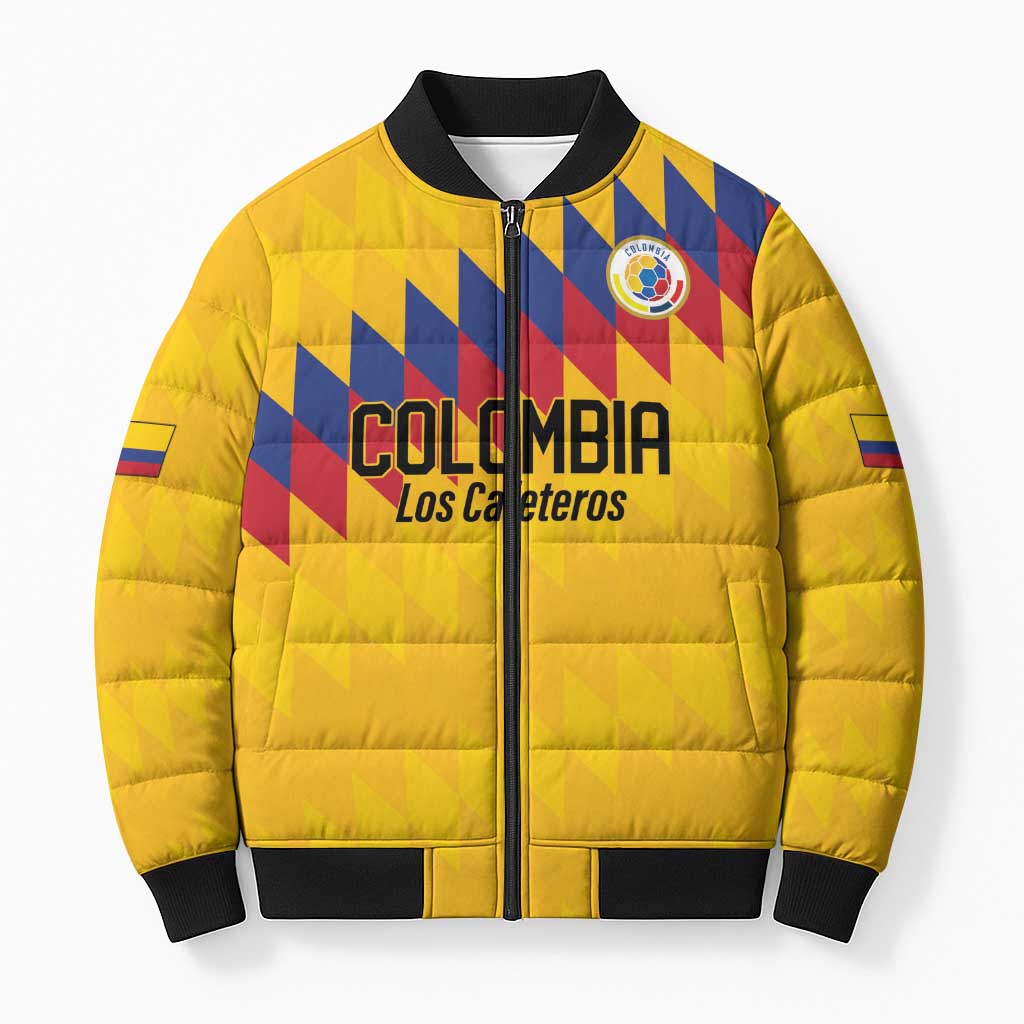 Custom World Football 2026 Colombia Bomber Puffer Jacket Vamos Los Cafeteros - Wonder Print Shop