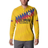 Custom World Football 2026 Colombia Button Sweatshirt Vamos Los Cafeteros - Wonder Print Shop