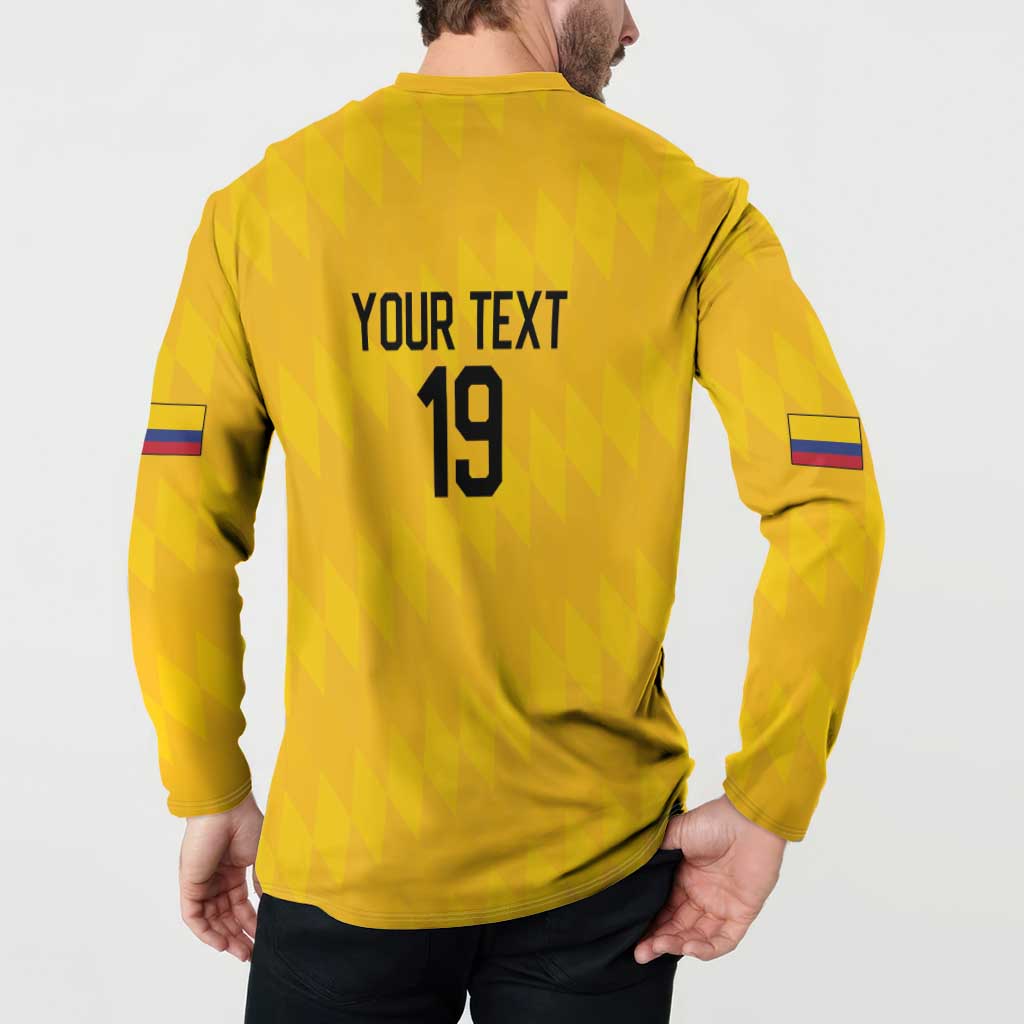 Custom World Football 2026 Colombia Button Sweatshirt Vamos Los Cafeteros - Wonder Print Shop
