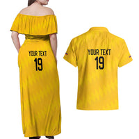 Custom World Football 2026 Colombia Couples Matching Off Shoulder Maxi Dress and Hawaiian Shirt Vamos Los Cafeteros - Wonder Print Shop