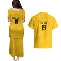 Custom World Football 2026 Colombia Couples Matching Puletasi and Hawaiian Shirt Vamos Los Cafeteros - Wonder Print Shop