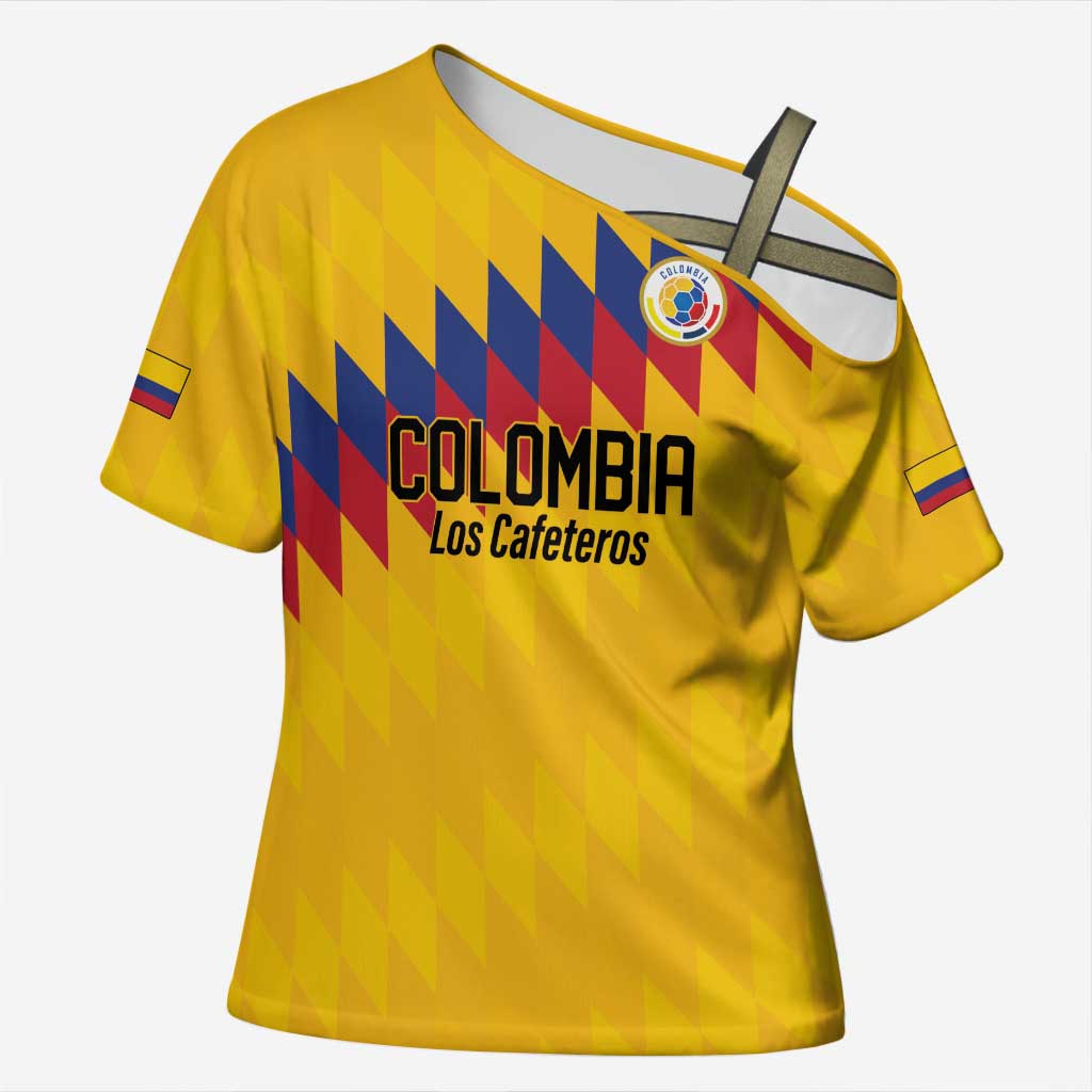 Custom World Football 2026 Colombia Cross Shoulder Shirt Vamos Los Cafeteros - Wonder Print Shop