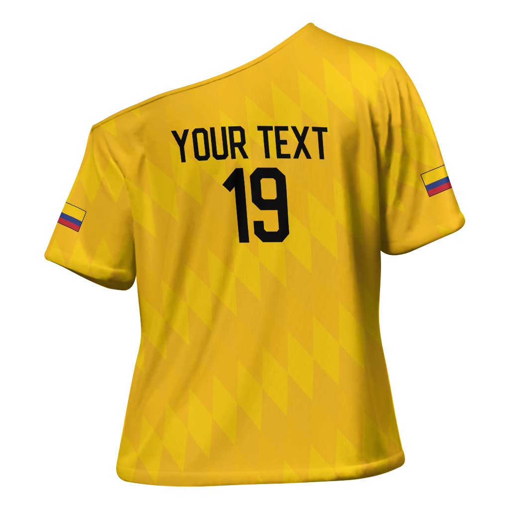 Custom World Football 2026 Colombia Cross Shoulder Shirt Vamos Los Cafeteros - Wonder Print Shop