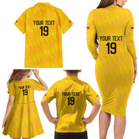 Custom World Football 2026 Colombia Family Matching Long Sleeve Bodycon Dress and Hawaiian Shirt Vamos Los Cafeteros - Wonder Print Shop