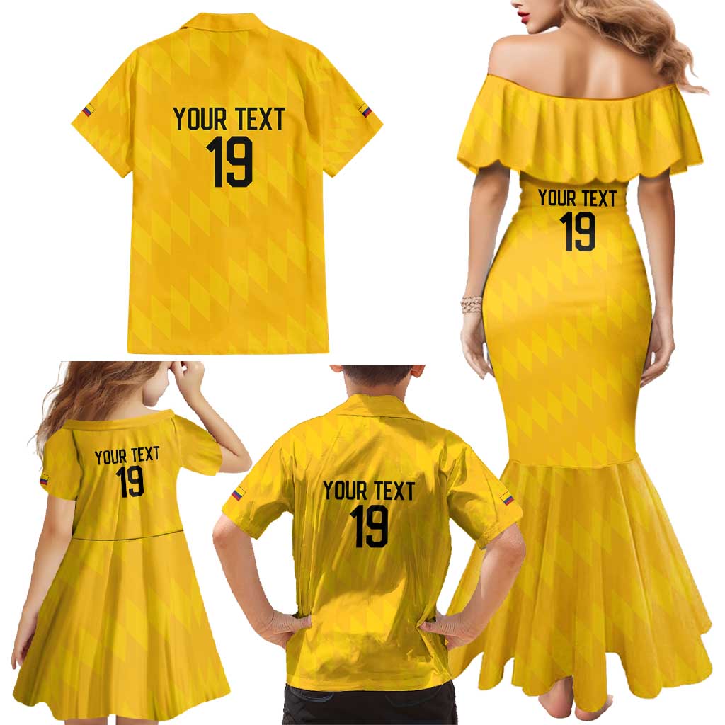 Custom World Football 2026 Colombia Family Matching Mermaid Dress and Hawaiian Shirt Vamos Los Cafeteros - Wonder Print Shop
