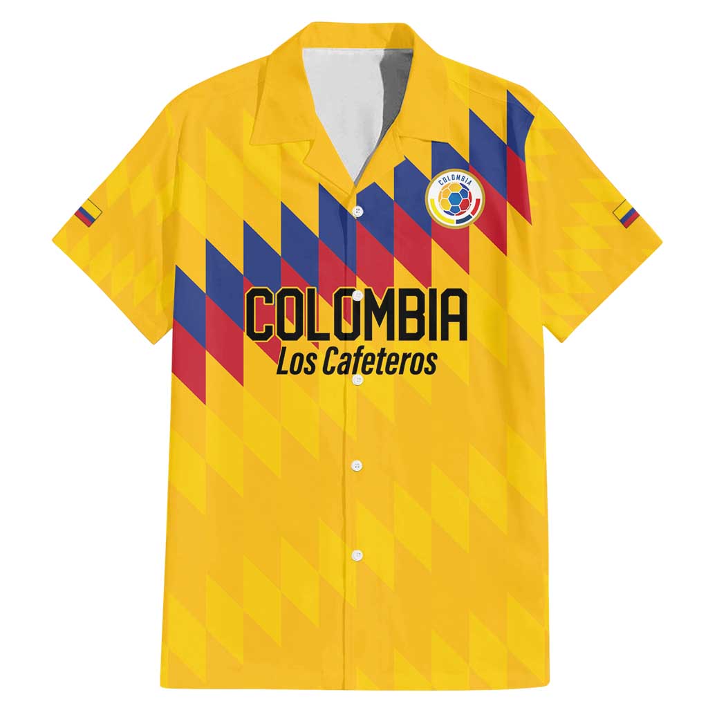 Custom World Football 2026 Colombia Family Matching Mermaid Dress and Hawaiian Shirt Vamos Los Cafeteros - Wonder Print Shop