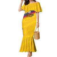 Custom World Football 2026 Colombia Family Matching Mermaid Dress and Hawaiian Shirt Vamos Los Cafeteros - Wonder Print Shop