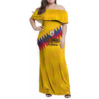 Custom World Football 2026 Colombia Family Matching Off Shoulder Maxi Dress and Hawaiian Shirt Vamos Los Cafeteros - Wonder Print Shop