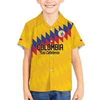 Custom World Football 2026 Colombia Family Matching Off Shoulder Maxi Dress and Hawaiian Shirt Vamos Los Cafeteros - Wonder Print Shop