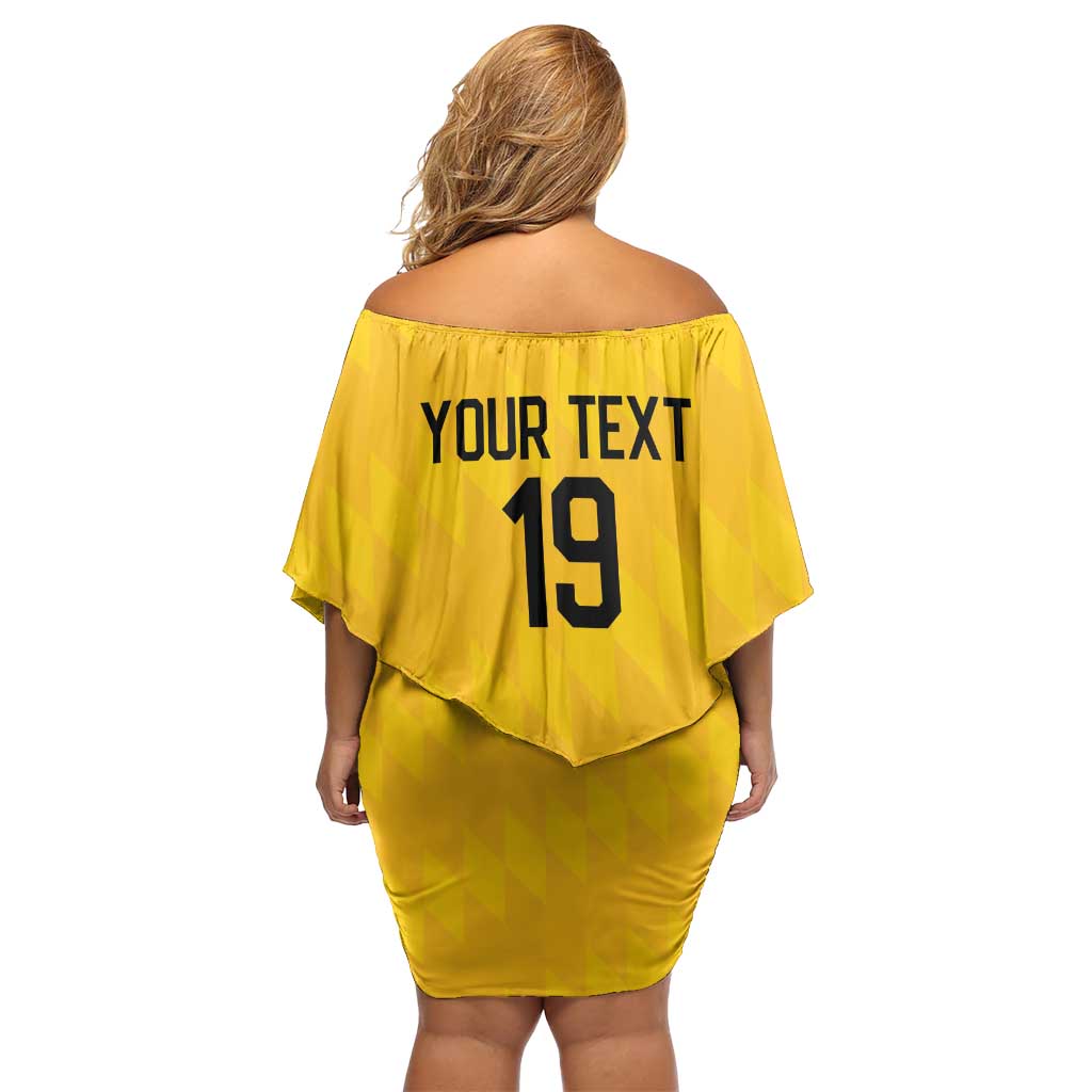 Custom World Football 2026 Colombia Family Matching Off Shoulder Short Dress and Hawaiian Shirt Vamos Los Cafeteros - Wonder Print Shop