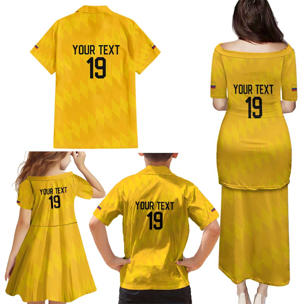 Custom World Football 2026 Colombia Family Matching Puletasi and Hawaiian Shirt Vamos Los Cafeteros - Wonder Print Shop