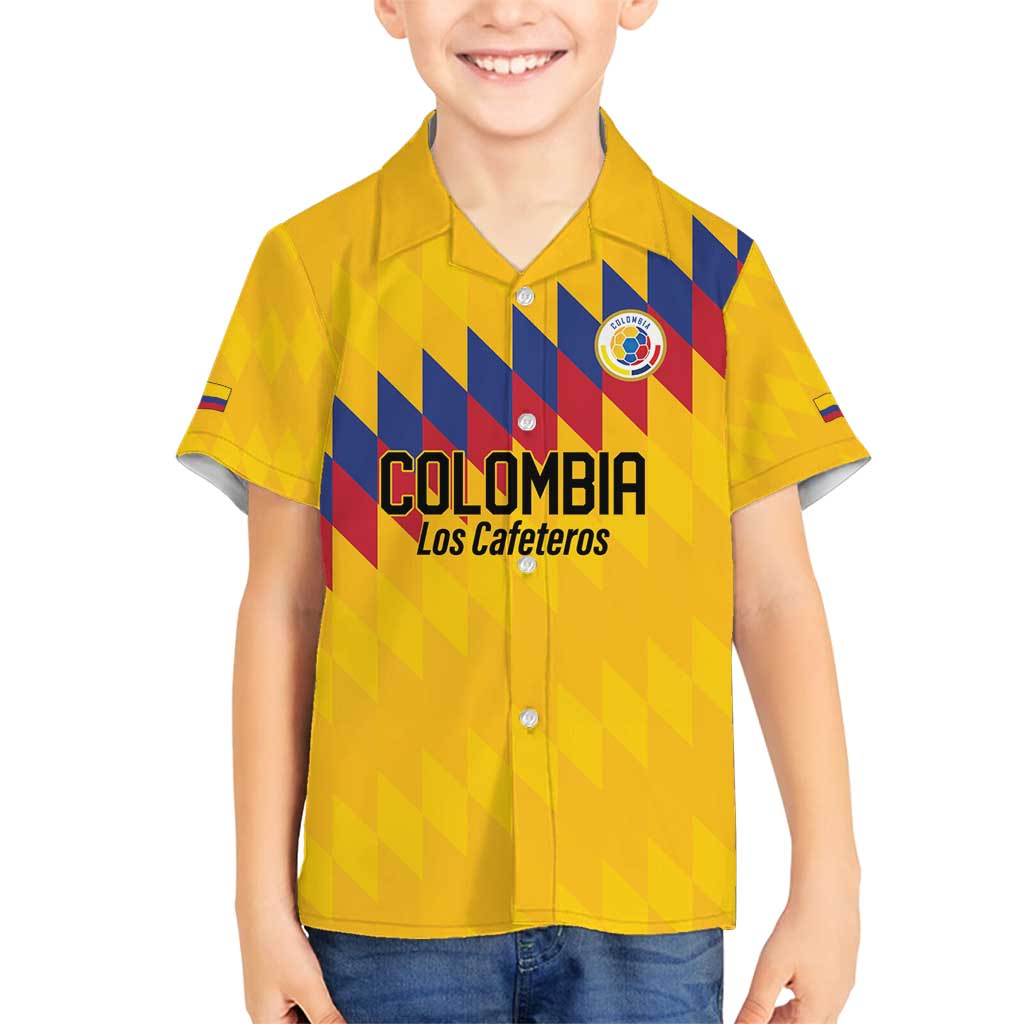 Custom World Football 2026 Colombia Family Matching Puletasi and Hawaiian Shirt Vamos Los Cafeteros - Wonder Print Shop