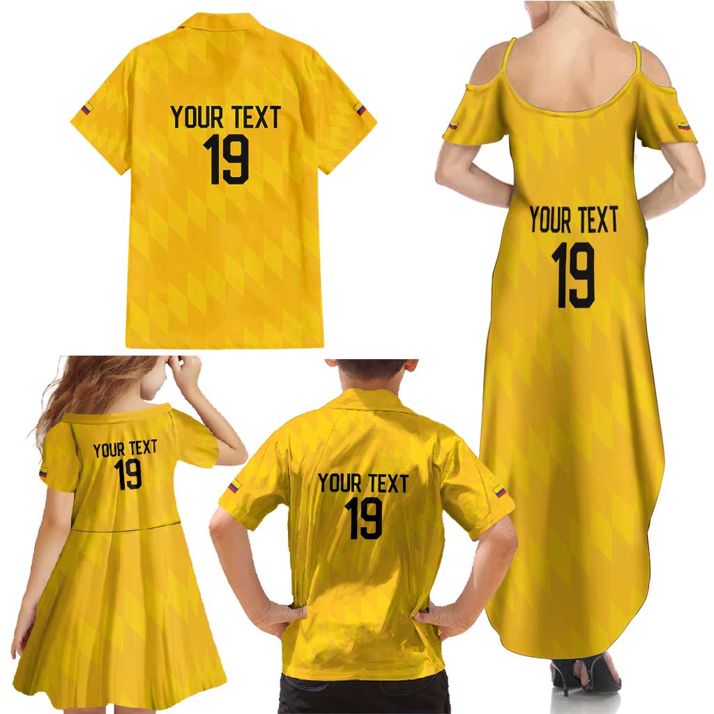 Custom World Football 2026 Colombia Family Matching Summer Maxi Dress and Hawaiian Shirt Vamos Los Cafeteros - Wonder Print Shop