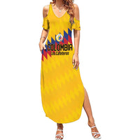 Custom World Football 2026 Colombia Family Matching Summer Maxi Dress and Hawaiian Shirt Vamos Los Cafeteros - Wonder Print Shop