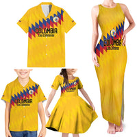 Custom World Football 2026 Colombia Family Matching Tank Maxi Dress and Hawaiian Shirt Vamos Los Cafeteros - Wonder Print Shop