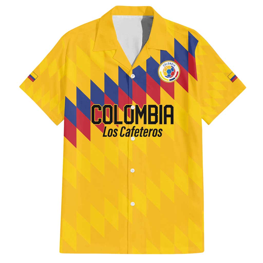 Custom World Football 2026 Colombia Family Matching Tank Maxi Dress and Hawaiian Shirt Vamos Los Cafeteros - Wonder Print Shop