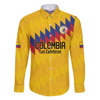 Custom World Football 2026 Colombia Family Matching Tank Maxi Dress and Hawaiian Shirt Vamos Los Cafeteros - Wonder Print Shop