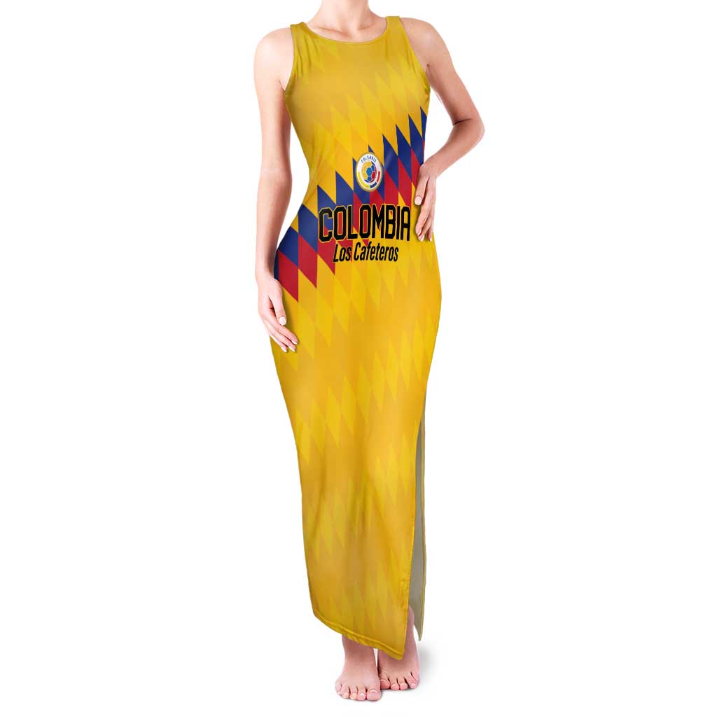 Custom World Football 2026 Colombia Family Matching Tank Maxi Dress and Hawaiian Shirt Vamos Los Cafeteros - Wonder Print Shop