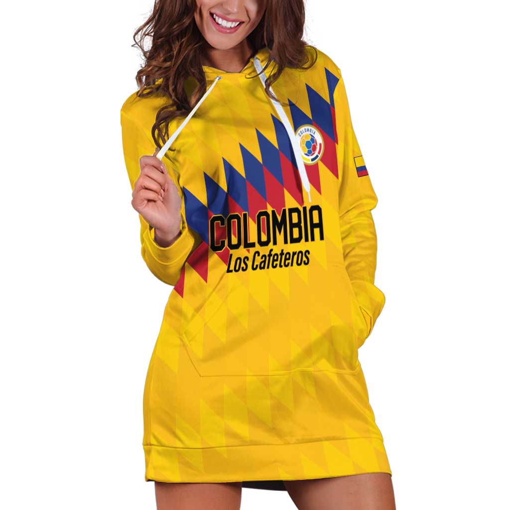 Custom World Football 2026 Colombia Hoodie Dress Vamos Los Cafeteros - Wonder Print Shop