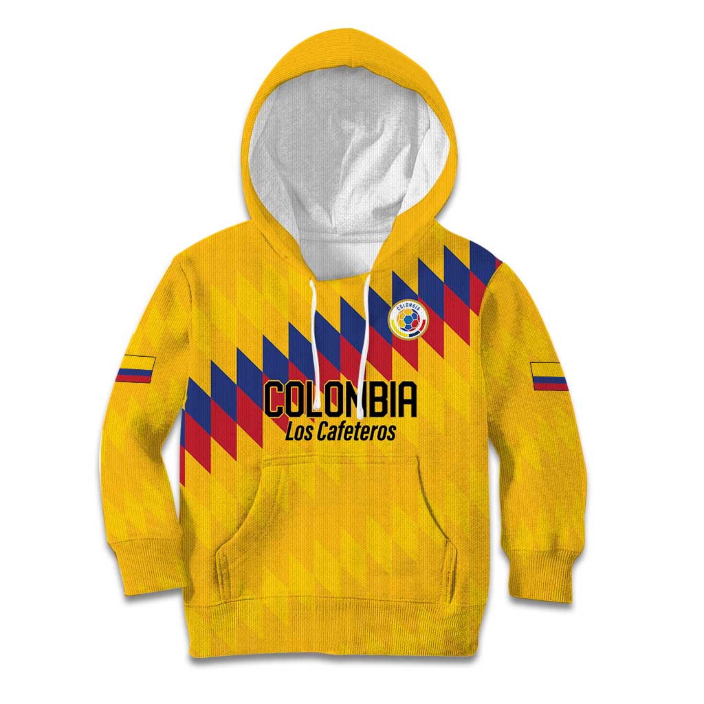 Custom World Football 2026 Colombia Kid Hoodie Vamos Los Cafeteros - Wonder Print Shop