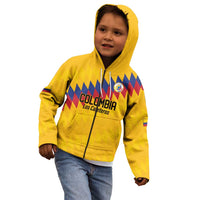 Custom World Football 2026 Colombia Kid Hoodie Vamos Los Cafeteros - Wonder Print Shop