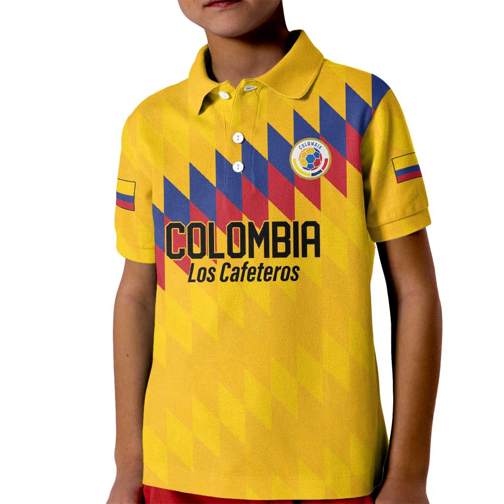 Custom World Football 2026 Colombia Kid Polo Shirt Vamos Los Cafeteros - Wonder Print Shop