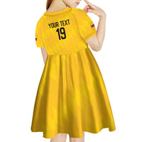 Custom World Football 2026 Colombia Kid Short Sleeve Dress Vamos Los Cafeteros - Wonder Print Shop