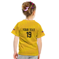 Custom World Football 2026 Colombia Kid T Shirt Vamos Los Cafeteros - Wonder Print Shop