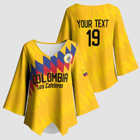Custom World Football 2026 Colombia Kimono Sleeve Blouse Vamos Los Cafeteros - Wonder Print Shop